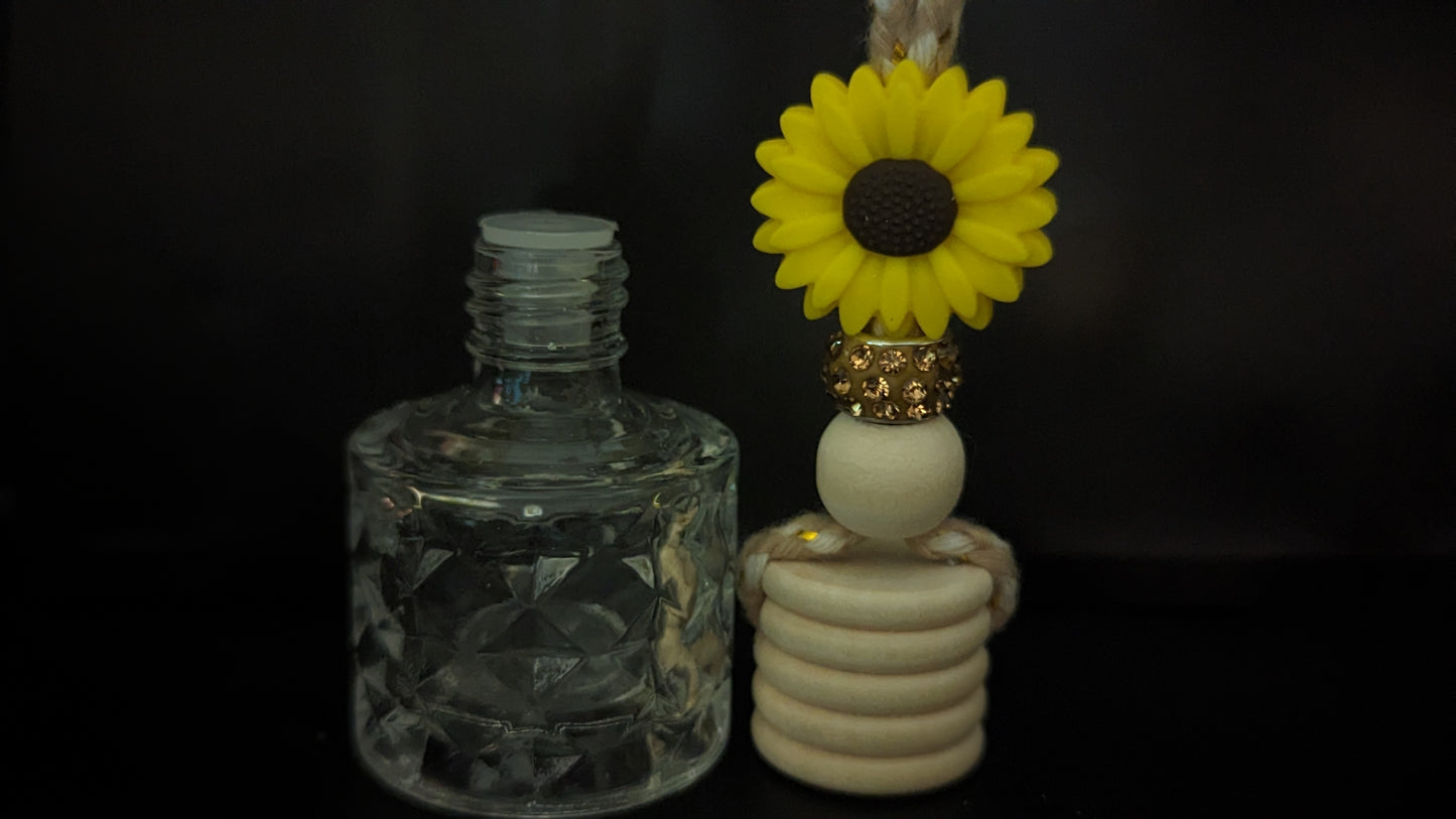 Yellow Daisy Car Diffuser with rhinestones